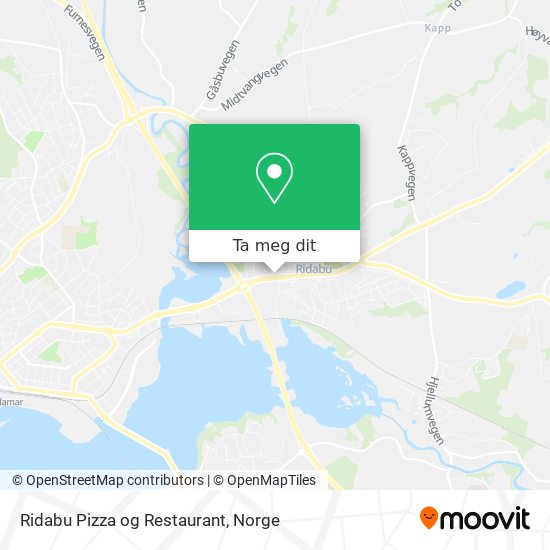 Ridabu Pizza og Restaurant kart