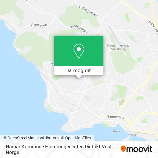 Hamar Kommune Hjemmetjenesten Distrikt Vest kart