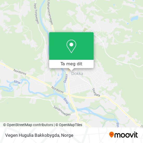Vegen Hugulia Bakkobygda kart