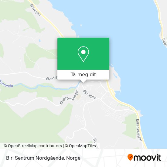 Biri Sentrum Nordgående kart