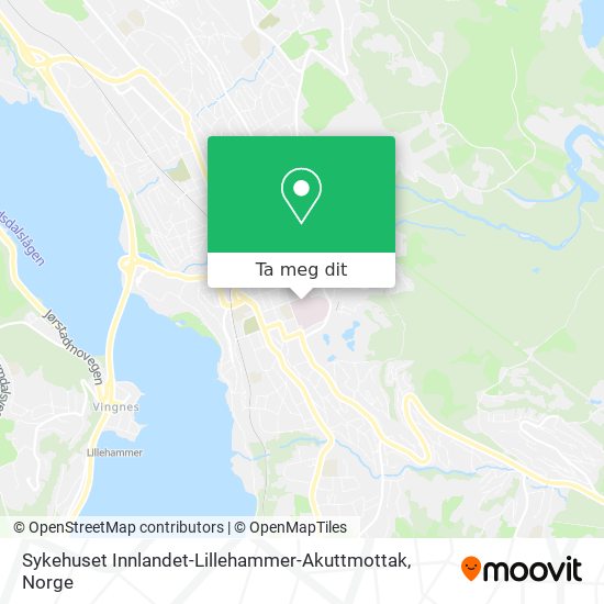 Sykehuset Innlandet-Lillehammer-Akuttmottak kart