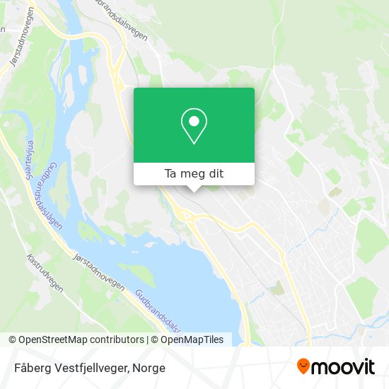 Fåberg Vestfjellveger kart