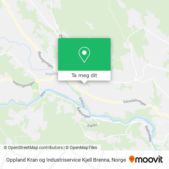 Oppland Kran og Industriservice Kjell Brenna kart