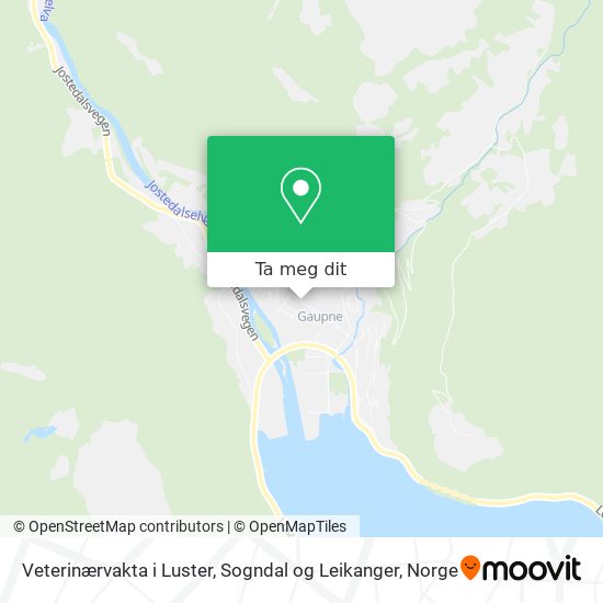 Veterinærvakta i Luster, Sogndal og Leikanger kart