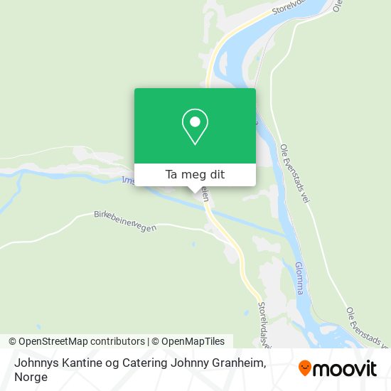 Johnnys Kantine og Catering Johnny Granheim kart