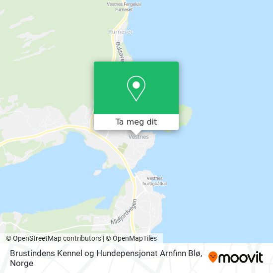 Brustindens Kennel og Hundepensjonat Arnfinn Blø kart
