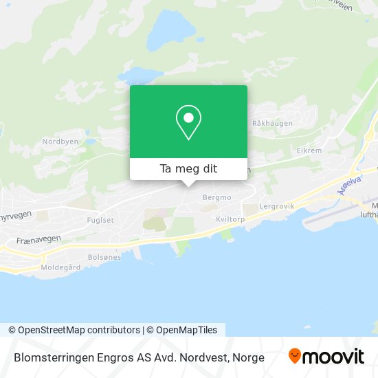 Blomsterringen Engros AS Avd. Nordvest kart