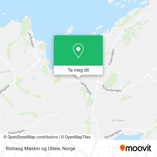 Rishaug Maskin og Utleie kart