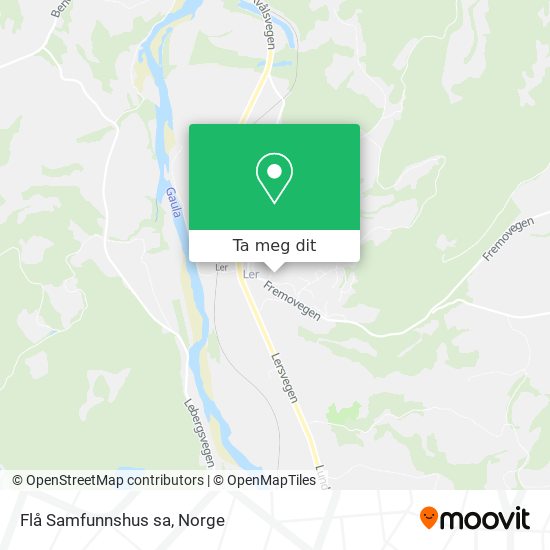 Flå Samfunnshus sa kart