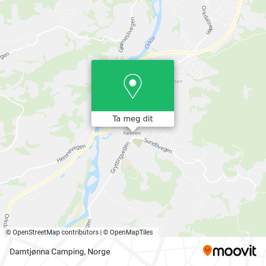 Damtjønna Camping kart