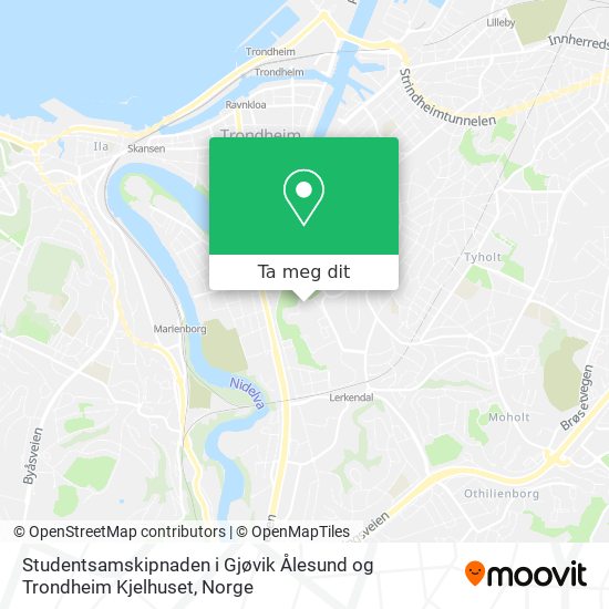 Studentsamskipnaden i Gjøvik Ålesund og Trondheim Kjelhuset kart