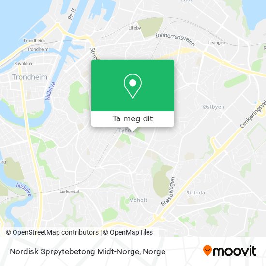 Nordisk Sprøytebetong Midt-Norge kart