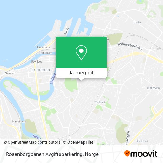 Rosenborgbanen Avgiftsparkering kart