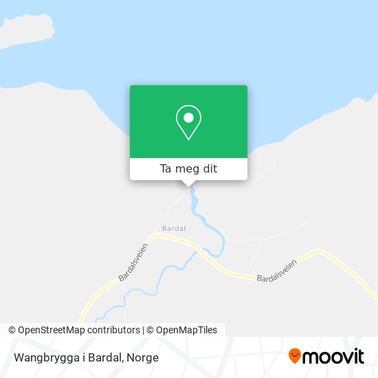Wangbrygga i Bardal kart