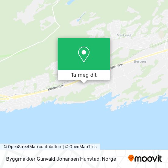 Byggmakker Gunvald Johansen Hunstad kart