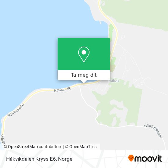 Håkvikdalen Kryss E6 kart