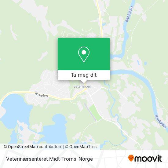 Veterinærsenteret Midt-Troms kart