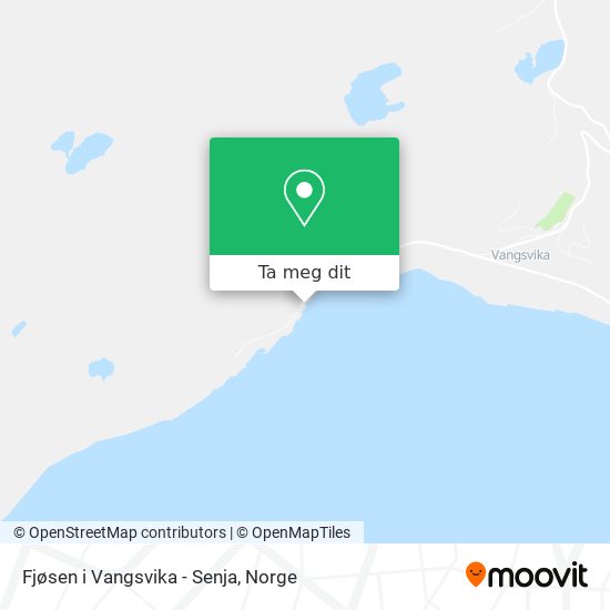 Fjøsen i Vangsvika - Senja kart