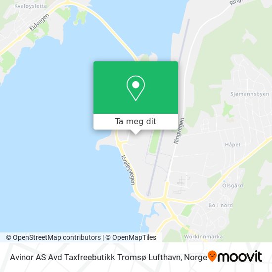 Avinor AS Avd Taxfreebutikk Tromsø Lufthavn kart