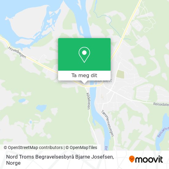 Nord Troms Begravelsesbyrå Bjarne Josefsen kart