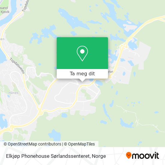 Elkjøp Phonehouse Sørlandssenteret kart