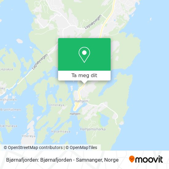 Bjørnafjorden: Bjørnafjorden - Samnanger kart