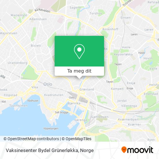 Vaksinesenter Bydel Grünerløkka kart
