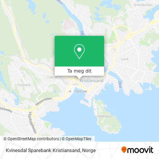 Kvinesdal Sparebank Kristiansand kart