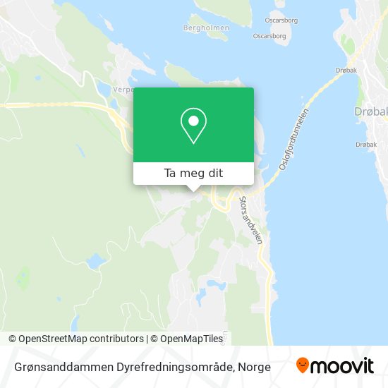 Grønsanddammen Dyrefredningsområde kart