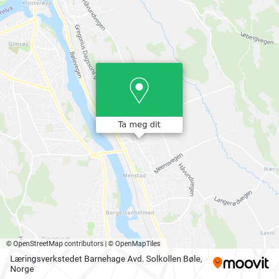 Læringsverkstedet Barnehage Avd. Solkollen Bøle kart