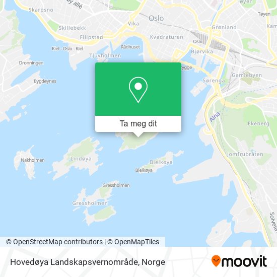 Hovedøya Landskapsvernområde kart