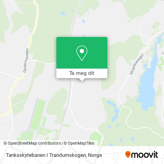 Tanksskytebanen I Trandumskogen kart