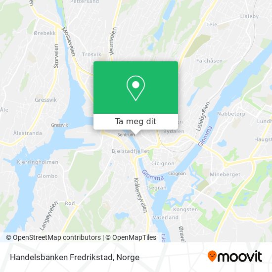 Handelsbanken Fredrikstad kart