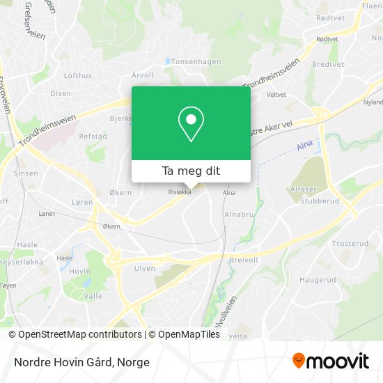 Nordre Hovin Gård kart