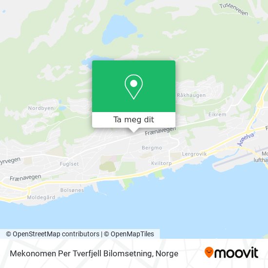 Mekonomen Per Tverfjell Bilomsetning kart