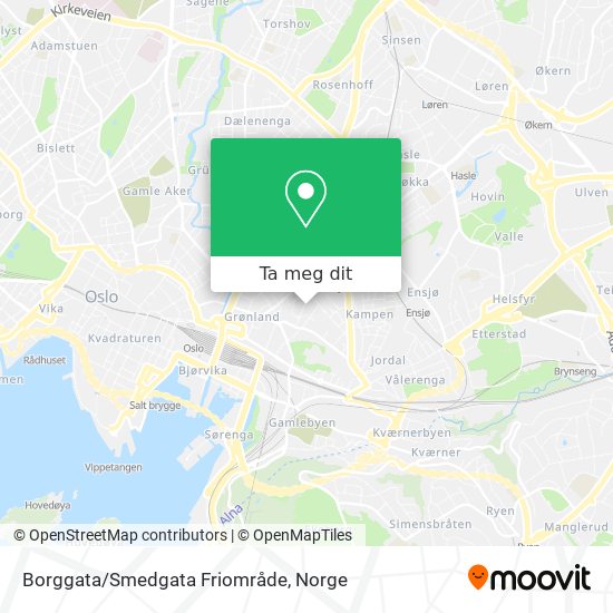 Borggata/Smedgata Friområde kart
