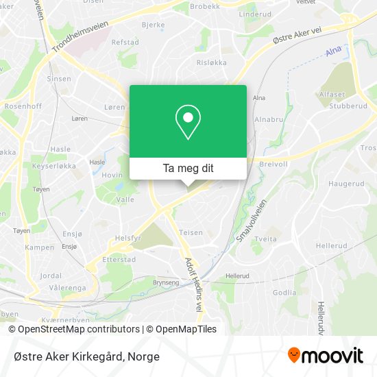 Østre Aker Kirkegård kart