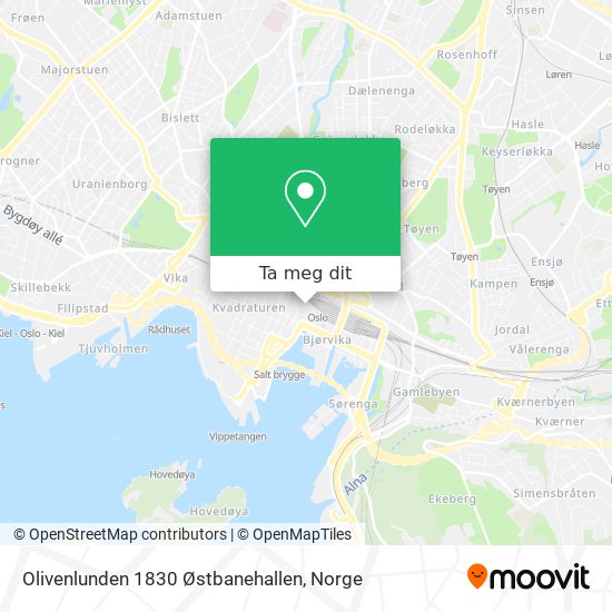 Olivenlunden 1830 Østbanehallen kart