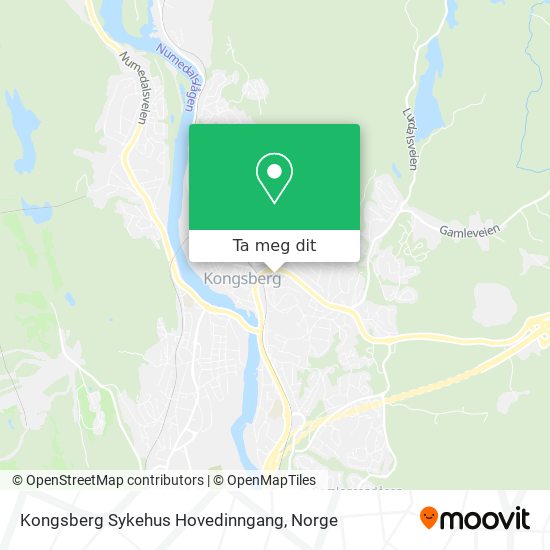 Kongsberg Sykehus Hovedinngang kart