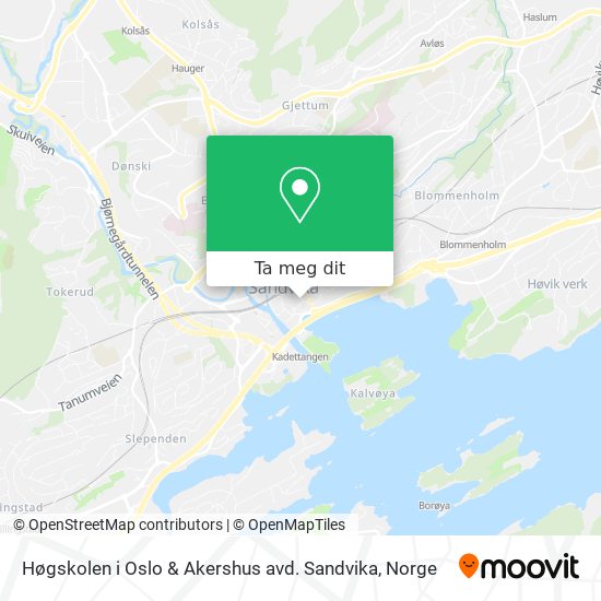 Høgskolen i Oslo & Akershus avd. Sandvika kart