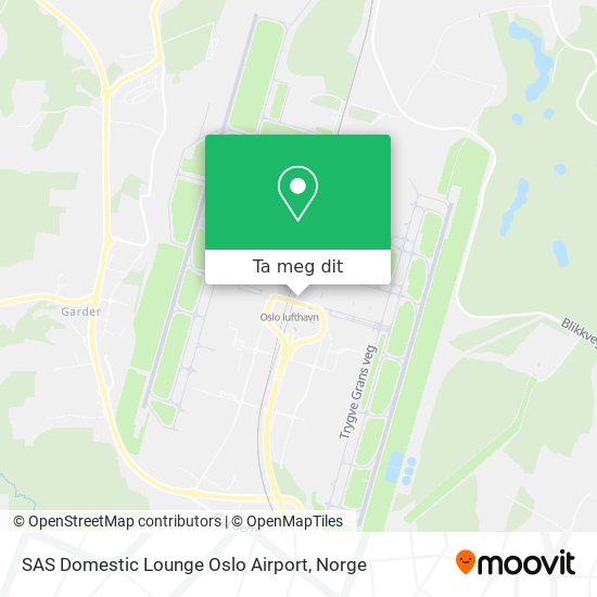 SAS Domestic Lounge Oslo Airport kart