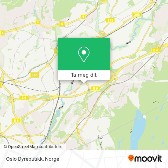 Oslo Dyrebutikk kart