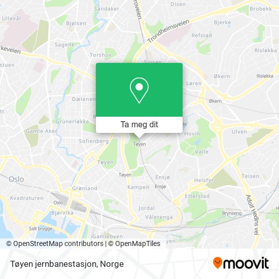 Tøyen jernbanestasjon kart