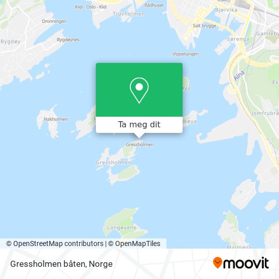 Gressholmen båten kart