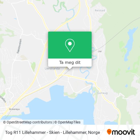 Tog R11 Lillehammer  - Skien - Lillehammer kart