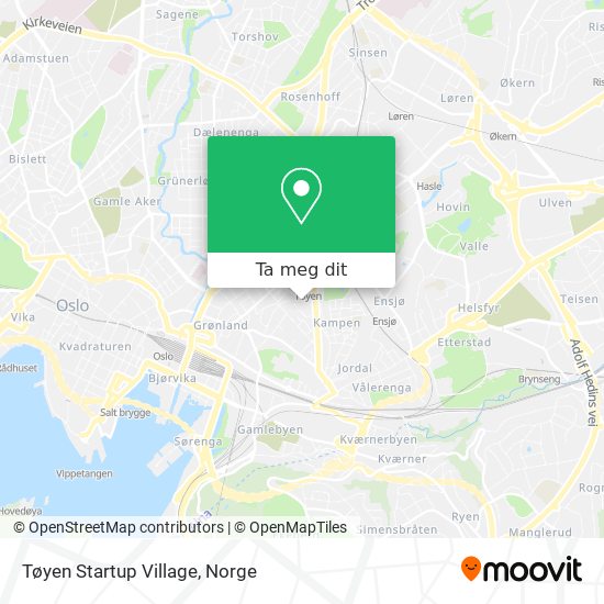 Tøyen Startup Village kart