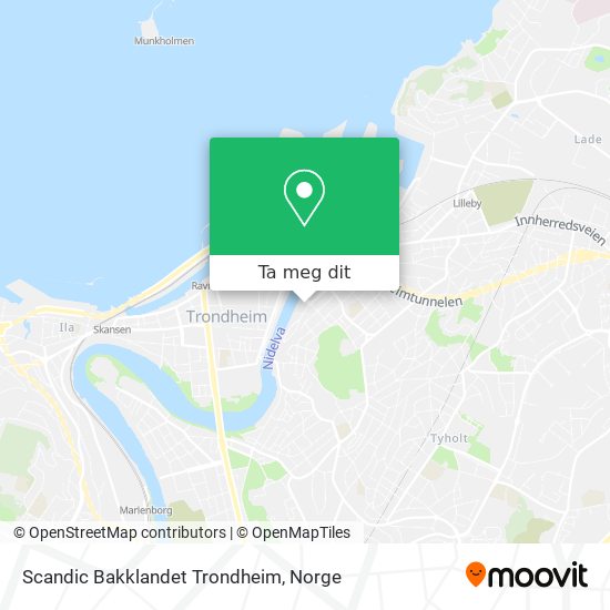 Scandic Bakklandet Trondheim kart