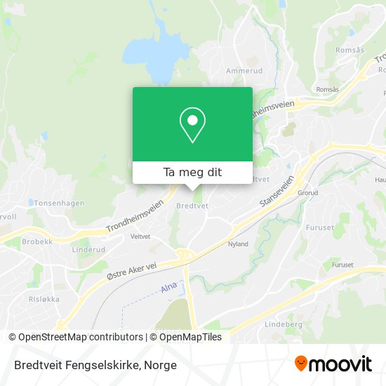 Bredtveit Fengselskirke kart