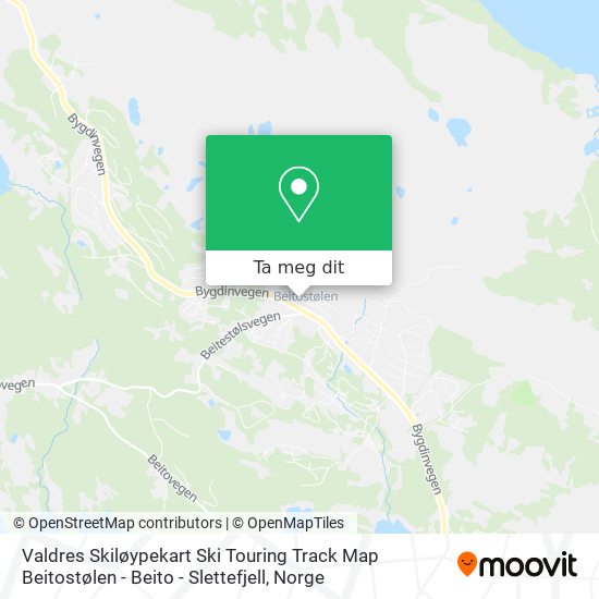 Valdres Skiløypekart Ski Touring Track Map Beitostølen - Beito - Slettefjell kart