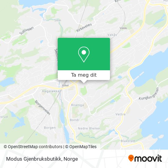 Modus Gjenbruksbutikk kart